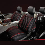 Muchkey Fundas de Asiento de Coche Universales para 5 Plazas, Juego Completo de Fundas para Asientos Delanteros y Traseros, Accesorios de Interior, Negro y Rojo