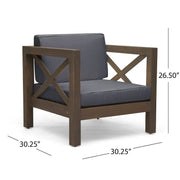 Set de conversación de 6 piezas de madera de acacia Brava Outdoor de Christopher Knight Home