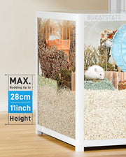 Jaula para hámster BUCATSTATE 3.0: Jaula de metal para ratas y animales pequeños, grande, apilable y de fácil montaje, 120L x 60An x 62Al cm, para roedores, ratones y hámsteres enanos (0,72 m², blanca)