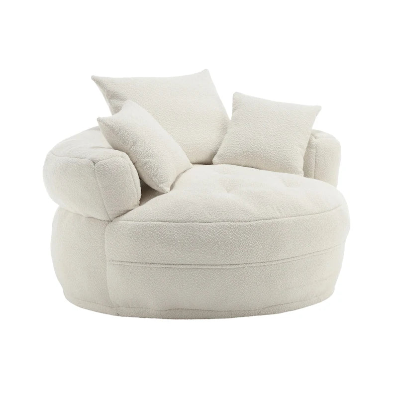 Sillón redondo tipo perezoso – Blanco/Azul/Gris/Amarillo/Naranja/Rojo rosa/Azul marino/Verde, asiento individual y doble