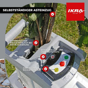 Trituradora de rodillo ILH 3000A, grosor de rama de hasta 44 mm, 3000 W, silenciosa, robusta, de bajo mantenimiento, alimentación automática, marcha atrás