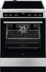 Cocina independiente AEG con placa vitrocerámica 60 cm/zona paellera/zona de cocción multianillo/mandos escamoteables/control táctil/función grill/pantalla con reloj/A / CCB644OCBM