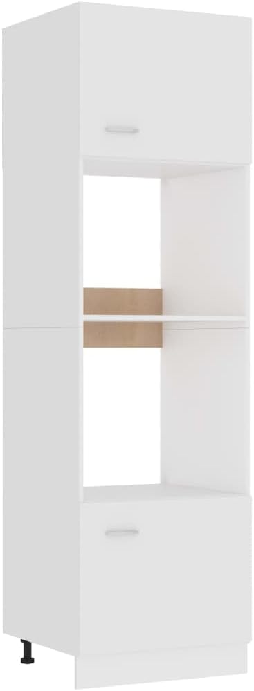 vidaXL Mueble para microondas Lyon blanco 60 x 57 x 207 cm madera contrachapada