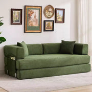 Sofá Cama Convertible 5 en 1, Sofá Cama Modular de Pana de 78.8" con Estructura Robusta, Futón Multifuncional para Espacios Pequeños, Sala de Estar y Habitación de Huéspedes