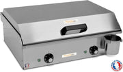 PLANCHAELEC - Pack completo plancha eléctrica NEO E530-2400W - Carro + accesorios - Acero inoxidable - Termostato regulable - 8 personas - Fabricado en Francia - L53 x P43 x A18 cm