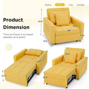 Sillón cama ajustable, convertible 3 en 1, varios colores, para 1 persona