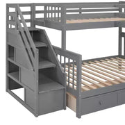 Litera en forma de L Whisen Modern Design, cama individual sobre matrimonial, con 3 cajones, escritorio portátil y armario
