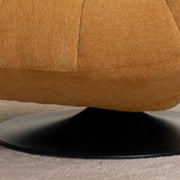 Sillón giratorio decorativo de chenilla con mechones amarillos