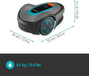 Robot cortacésped Gardena SILENO minimo 250 m²: cortacésped inteligente con conectividad óptima, programable mediante la aplicación Gardena Bluetooth, versión alemana (15201-20)