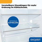 Refrigerador Exquisit sin congelador, 133 litros, frigorífico de una puerta independiente, sentido de apertura de puerta reversible, KS516-V-H-010D blanco