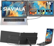 Extensión de pantalla para portátil de 14", pantalla dual IPS FHD 1080P con USB-C/HDMI, extensor de pantalla portátil para portátiles de 13-17.3" con Plug & Play para Mac/Android