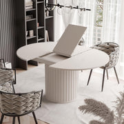 Mesa de comedor redonda extensible 120 ø - 160 cm, mesa de comedor redonda ovalada extensible, mesa de comedor - mesa de cocina