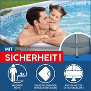 Set de piscina con estructura Bestway Power Steel, ovalada, con bomba de filtrado, 305 x 200 x 84 cm, gris, 5614A