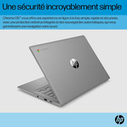 HP Chromebook 14a-ne1002sf Ordenador portátil 14" HD, PC portátil (Intel Celeron N4500, RAM 4 GB, eMMC 64 GB, Intel UHD Graphics, Chrome OS), Portátil Gris, Teclado AZERTY