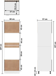 vidaXL Mueble para microondas Lyon blanco 60 x 57 x 207 cm madera contrachapada