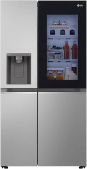 Frigorífico Side by Side LG GSGV81PYLL, Clase E, 635 L, Instaview, frigorífico con congelador, dispensador de hielo, hielo picado y agua, Total NoFrost, compresor Smart Inverter, Wi-Fi