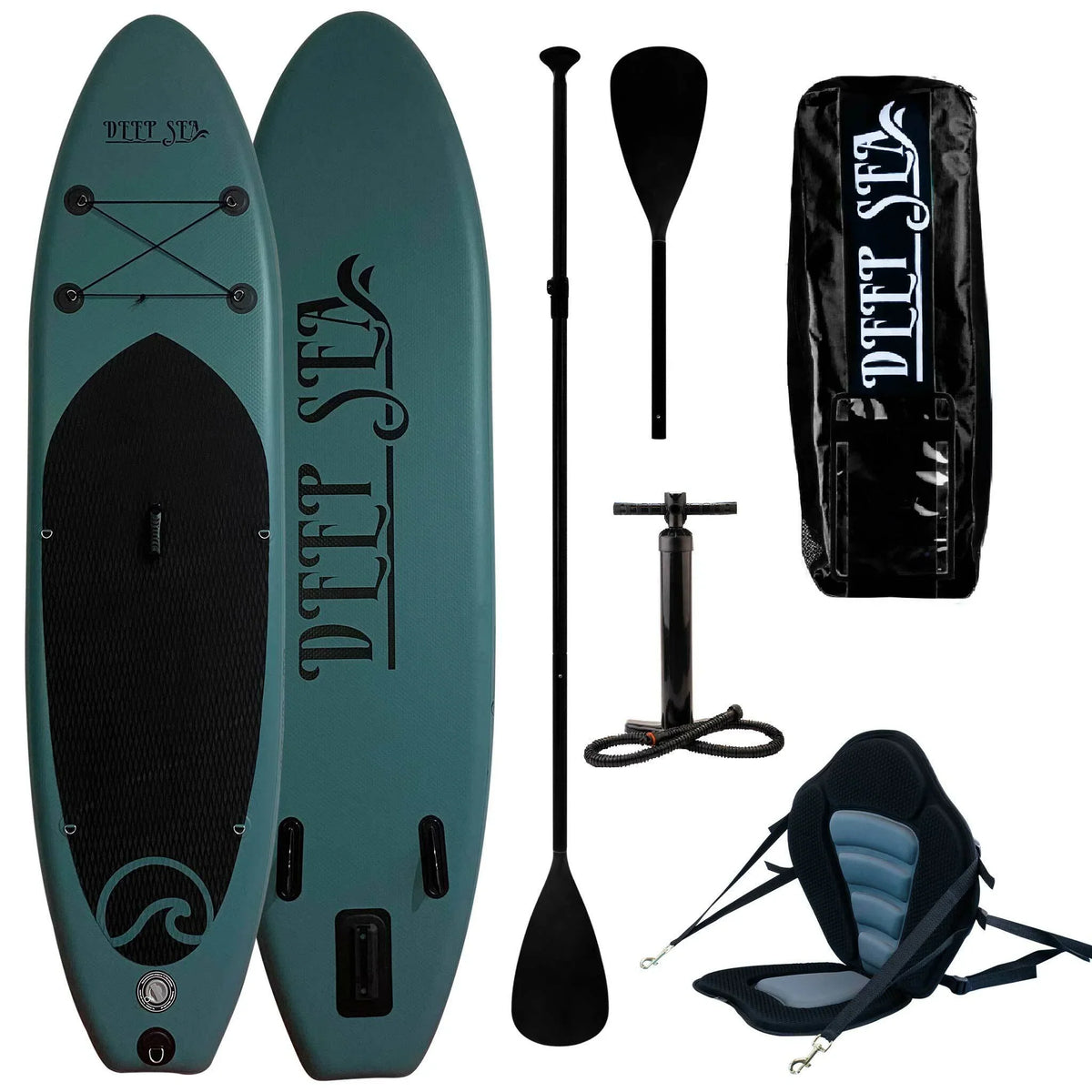 Set de tabla de SUP Deep Sea Kayak pro 300 cm, verde
