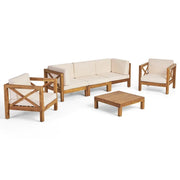 Set de conversación de 6 piezas de madera de acacia Brava Outdoor de Christopher Knight Home