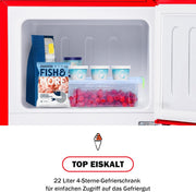 Refrigerador con congelador Merax, combinación frigorífico-congelador, frigorífico pequeño con 51L y congelador de 21L, silencioso, LED, estantes de vidrio, cajón para verduras, estantes en la puerta, para cocina, sala de estar, oficina, negro