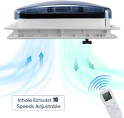 Ventilador de techo para autocaravana Brolteja, extractor de techo de 12V para RV, claraboya de extracción reversible para autocaravana, 40 * 40 cm con protección contra insectos