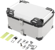 Set Top Case Moto Aluminio 65L + respaldo pasajero Bagtecs XB65 Plata
