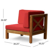 Set de conversación de 6 piezas de madera de acacia Brava Outdoor de Christopher Knight Home