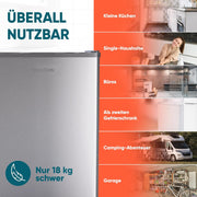 Mini congelador Stillstern (42 L) -18 °C, cubitera, cerradura, sentido de apertura de puerta reversible, congelador de 4 estrellas para camping/oficina, arcón congelador pequeño, congelador pequeño, arcón congelador