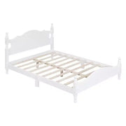 Base de cama de madera tamaño Queen Whisen, base de plataforma con soporte de listones de madera
