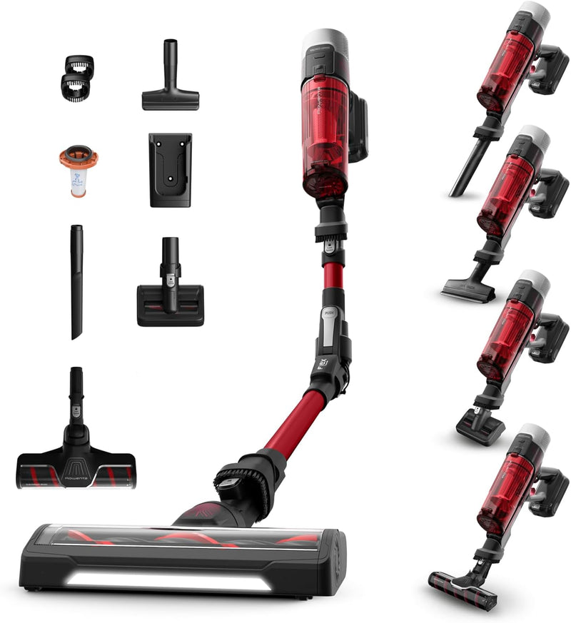 Rowenta X-Force Flex 9.60, aspiradora escoba inalámbrica multifunción, alto rendimiento con 100AW, autonomía de 45 minutos, ultraligera, tubo Flex, RH2099WO