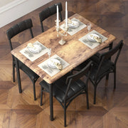 Juego de comedor rectangular para 4 personas con sillas tapizadas