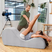 Avana Sleek Chaise Lounge para yoga - Fabricado en EE. UU. - Ideal para estiramientos, relajación, ejercicio y más, 60 pulgadas de largo x 18 pulgadas de ancho x 26 pulgadas de alto, gris claro