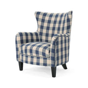 Sillón tapizado de respaldo alto Modern Retro de 30.25 pulgadas con patas de madera para sala de estar