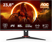 AOC - Monitor Gaming 24G2SPAE - Pantalla FHD 24" 165 Hz, 1 ms MPRT, FreeSync, G-Sync Compatible, Altavoz (1920 x 1080, VGA, HDMI, DisplayPort) Negro/Rojo