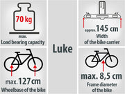 EUFAB 11514 Portabicicletas basculante para 4 bicicletas, Gris
