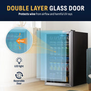 Refrigerador de bebidas independiente Newair® de acero inoxidable de 126 latas, 18,9" – 2026