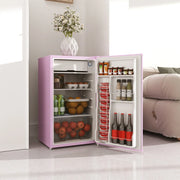 Mininevera con congelador HOMCOM de 3.2 pies cúbicos, refrigerador compacto de una puerta con termostato ajustable para dormitorio