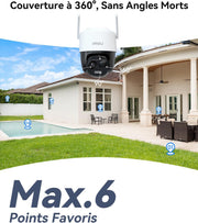 Cámara de vigilancia WiFi para exteriores Imou 2K inalámbrica con panel solar y batería de 5000 mAh, cámara solar exterior PTZ 360°, detección de personas/vehículos, visión nocturna a color, IP65, modo privado (2 unidades)
