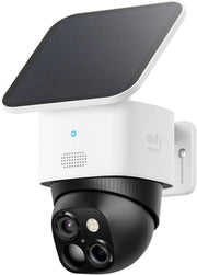 Cámara de seguridad solar eufy Security SoloCam S340, cámara de vigilancia WiFi para exteriores sin cables, vigilancia 360° 3K, sin puntos ciegos, Wi-Fi de 2,4 GHz, sin cuotas mensuales, compatible con HomeBase 3