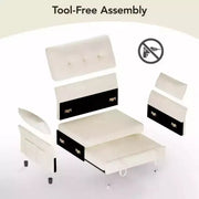 Sofá cama extraíble 3 en 1 de 51 pulgadas, sofá biplaza convertible con respaldo reclinable ajustable, sofá tapizado en chenilla, bolsillo lateral
