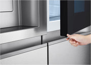 Frigorífico Side by Side LG GSGV81PYLL, Clase E, 635 L, Instaview, frigorífico con congelador, dispensador de hielo, hielo picado y agua, Total NoFrost, compresor Smart Inverter, Wi-Fi