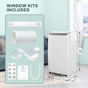 Aires acondicionados portátiles, AC portátil de 12000 BTU para habitaciones de hasta 550 pies cuadrados, AC 3 en 1 con enfriamiento rápido, deshumidificador y ventilador de tres velocidades, temporizador de 24 h/control remoto/ultra silencioso para