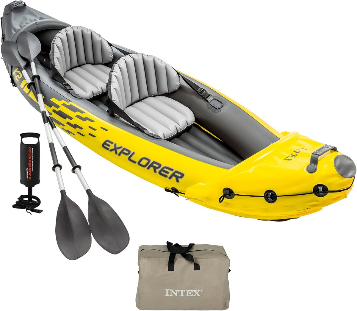 Set de kayak Intex Explorer K2 para 2 personas (incluye remos e inflador)
