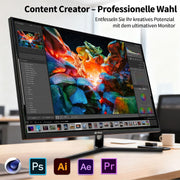 Monitor Gaming CRUA 32 pulgadas 4K, monitor de juegos UHD (3840 x 2160) - VA 1ms GtG 60Hz, Display HDRTM 400, DCI-P3 98%, AMD FreeSync, inclinable, altura ajustable, modo vertical