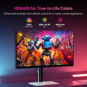 Monitor Gaming KTC 27'', 320Hz, Fast IPS, QHD 2K 2560 x 1440p, 1ms, pantalla blanca, FreeSync y G-Sync, 144% sRGB, HDR400, luz azul baja, VESA 100x100, DP1.4/HDMI 2.1, H27E6