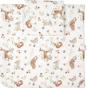 Cuna ovalada evolutiva Waldin, set completo 7 en 1, cuna de barrotes, cama infantil con colchón, cambiador, cuna colecho, madera blanca