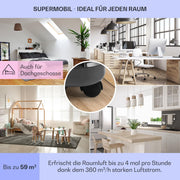 Aire acondicionado portátil Klarstein con manguera de escape, unidad 4 en 1 con ventilador, deshumidificador y modo nocturno, aire acondicionado pequeño y portátil para el hogar y la oficina, bajo consumo, 9000 BTU