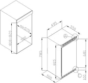 Frigorífico integrable bajo encimera Amica, panelable para nicho de 81,5 cm, control electrónico, compresor inverter, iluminación LED, alarma de puerta abierta, 82 litros