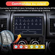 AWESAFE Autoradio [6GB+128GB] para Peugeot Boxer II/Citroën Jumper II/Fiat Ducato Android 13 con 4G Carplay Android Auto 9 Pulgadas GPS WiFi USB FM Bluetooth Control del Volante