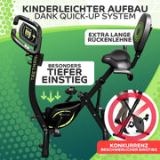 Tretmann NUEVA Bicicleta estática plegable 3 en 1 - extra silenciosa y cómoda - [SoftFoam] probada por DEKRA - con acceso bajo, bicicleta ergómetro para el hogar, bicicletas de fitness plegables