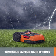 Robot cortacésped inteligente y conectado WORX Landroid Plus WR165E, 500 m² (máx. 600 m²), fácil instalación, configurable, pendiente del 35%, sensor de lluvia, corte de bordes, corte rápido